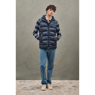 Gilet trapuntato blu marino con logo Polo Club