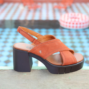 Sandalias con tacón 1990 NOBUCK DENIM / EIVISSA color Denim