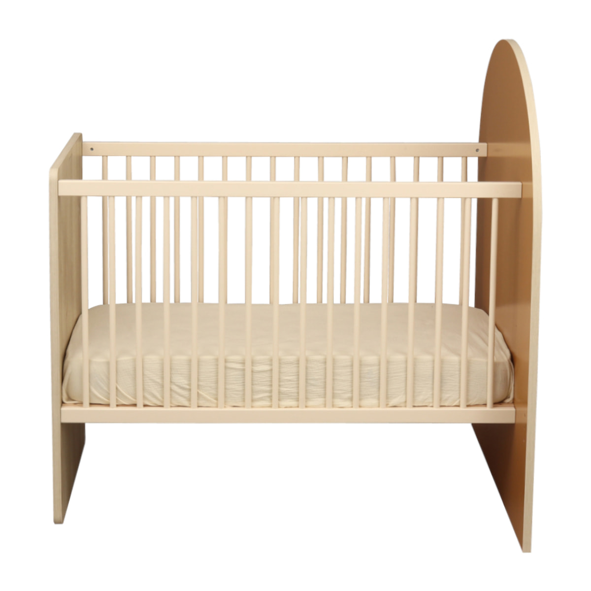 Lit bébé évolutif 120x60 en 90x190 - décor bois chêne sépia forme arche