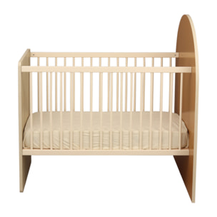 Lit bébé évolutif 120x60 en 90x190 - décor bois chêne sépia forme arche