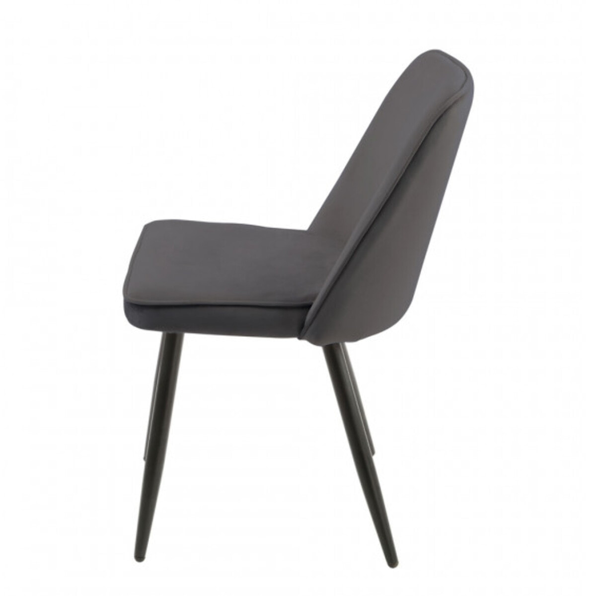 Chaise en velours avec piètement en métal noir - PETALE