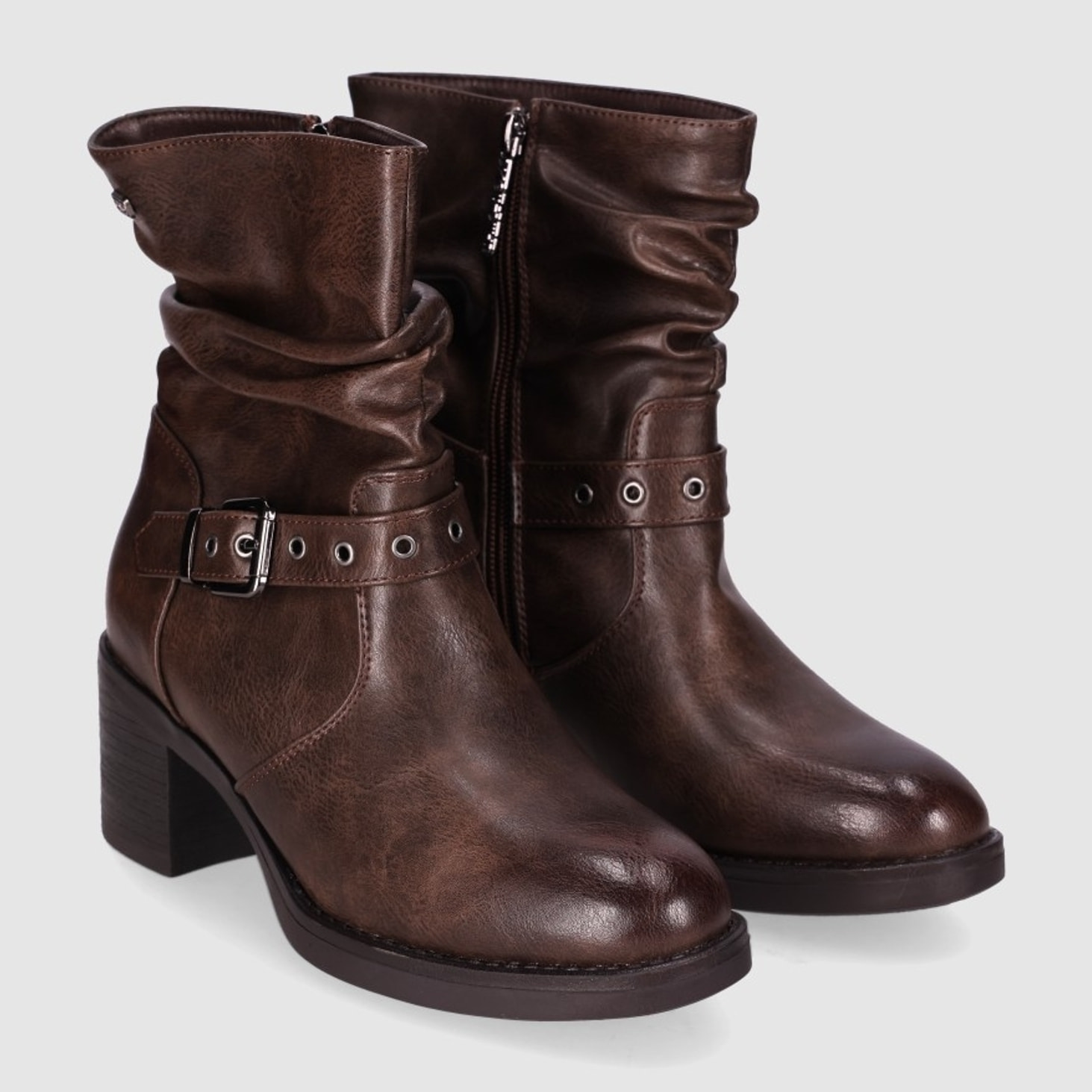 Botines - Marron - Tacón: 7 cm