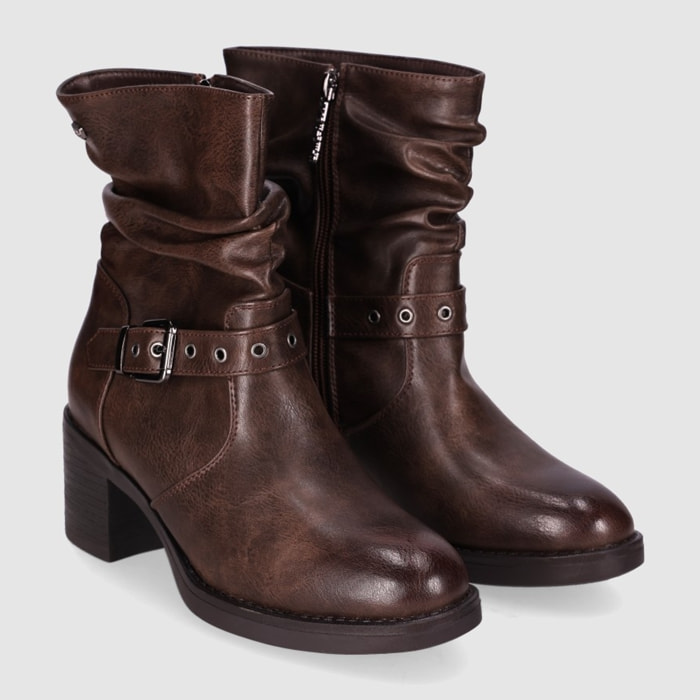 Botines - Marron - Tacón: 7 cm