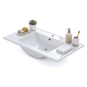 Lavabo cerámico rectangular en blanco 81,5x46 cm Volga Blanco