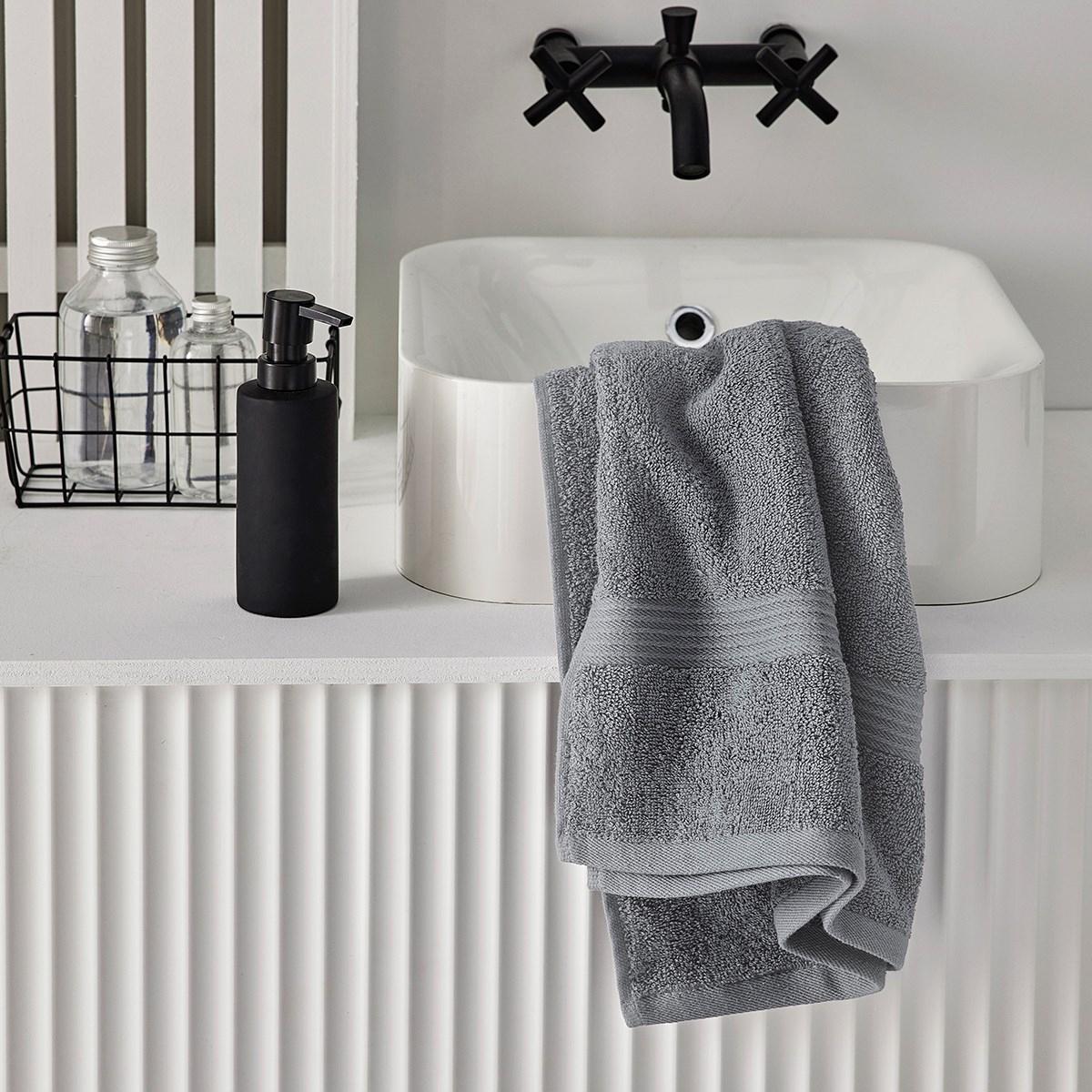 Serviette de bain uni ESSENTIAL gris