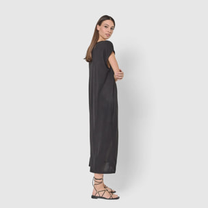Vestido largo viscosa negro