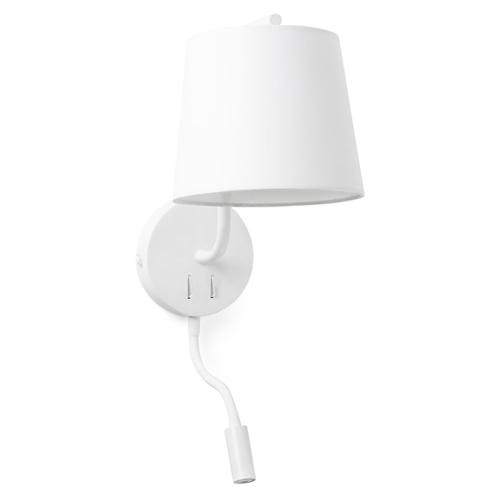 BERNI Lampe applique blanche avec lecteur LED