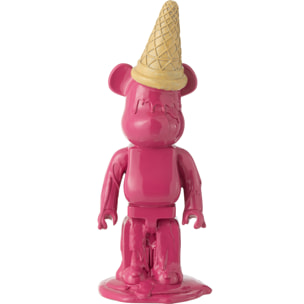 J-Line décoration Ours Cornet Glace - plastique - rose
