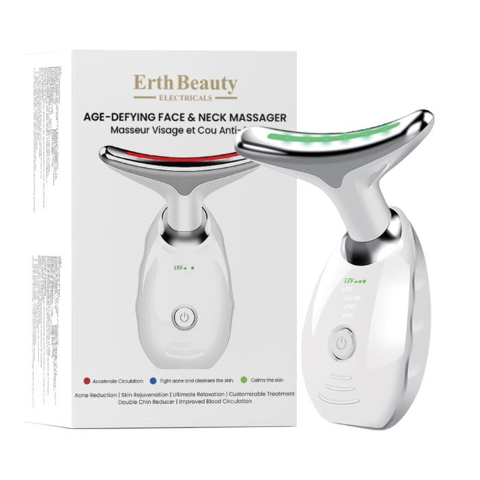 Masajeador antiedad para rostro y cuello – blanco