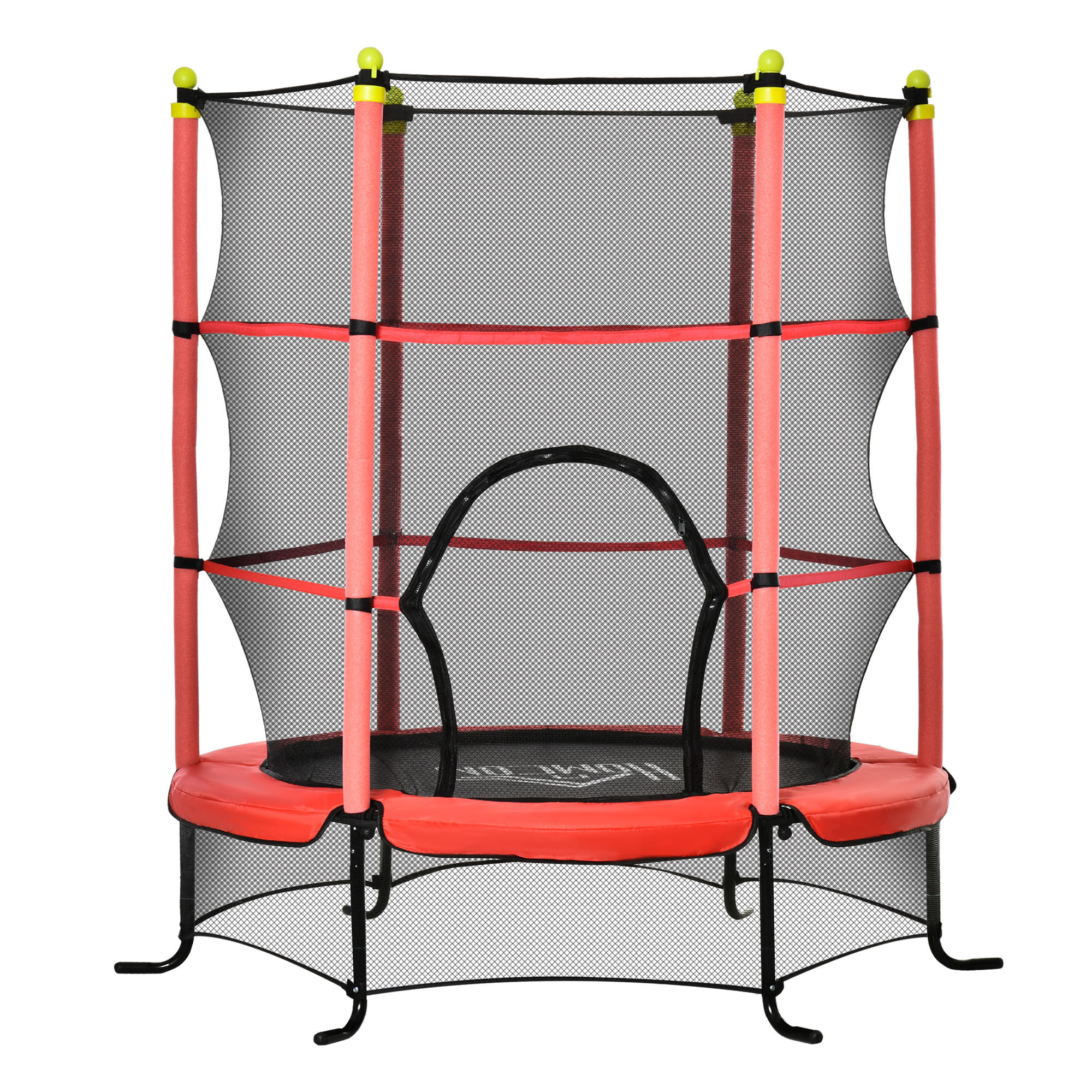 Trampolín Infantil +3 Años con Superficie de Salto Ø110cm Red de Seguridad Rojo