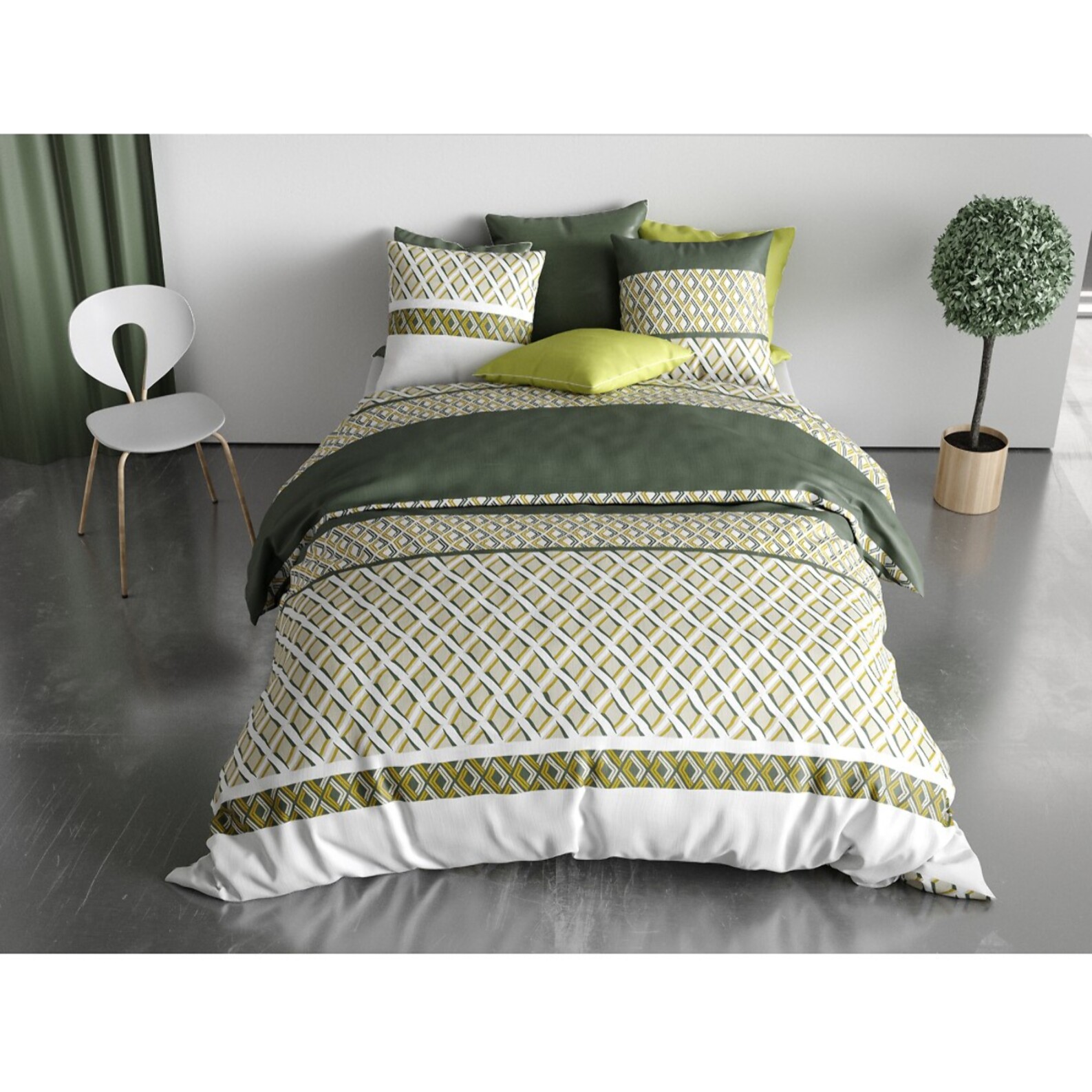 Parure Housse De Couette 3pcs 100% Coton 57 Fils Nayaa