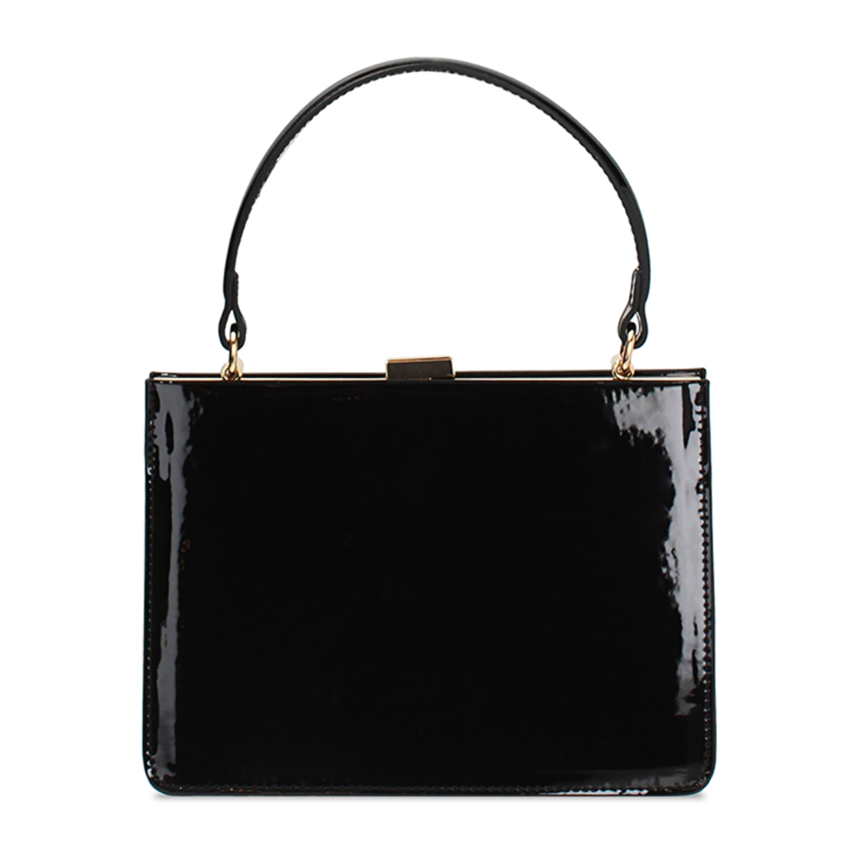 Mini bag donna nera in vernice