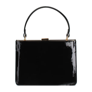 Mini bag donna nera in vernice