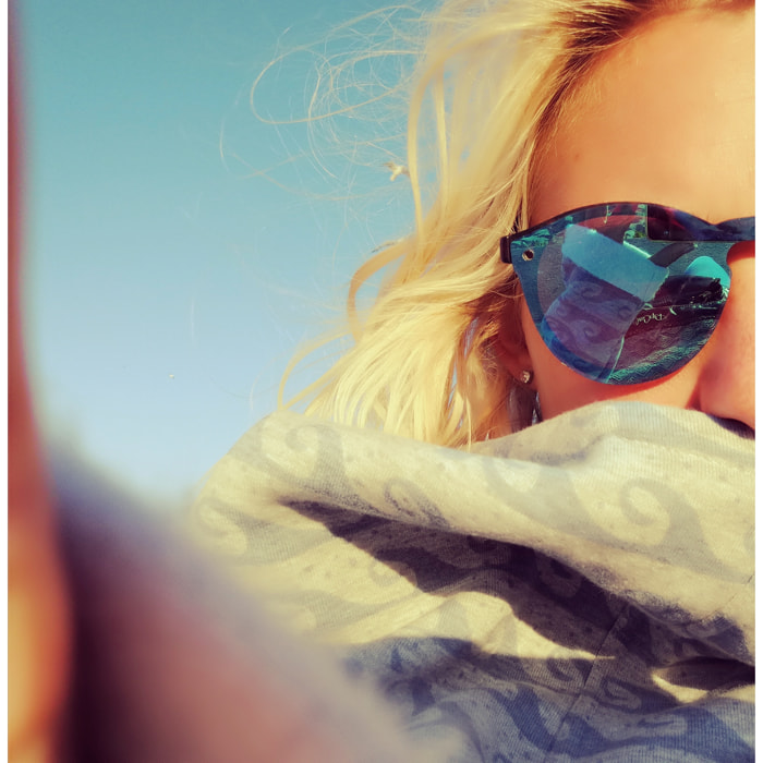 Gafas de sol OCEAN MILAN - Negro mate / Plana azul revo