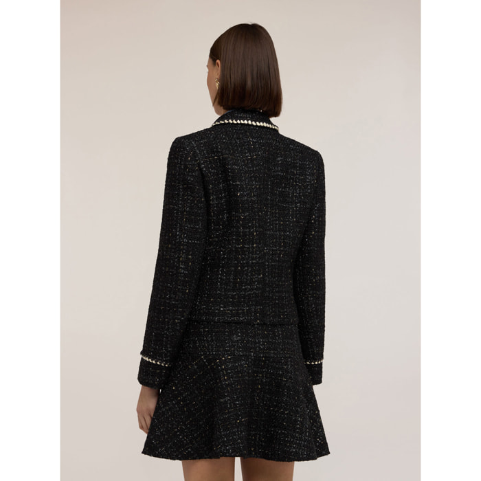 Motivi - Chaqueta de bouclé con bordes - Negro