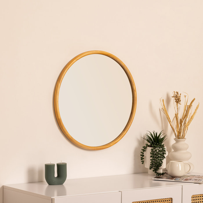 Miroir rond Kim bois D55cm