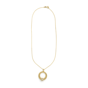 Collar de Aleación de Metal y Circonita Brillante acabado en oro amarillo de 18k