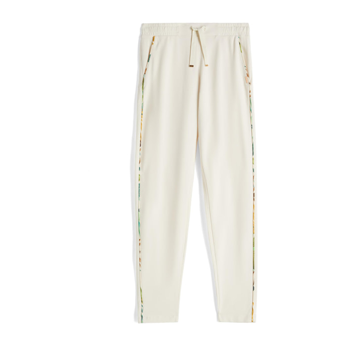 Pantaloni in jersey con dettaglio tropical sulle lunghezze