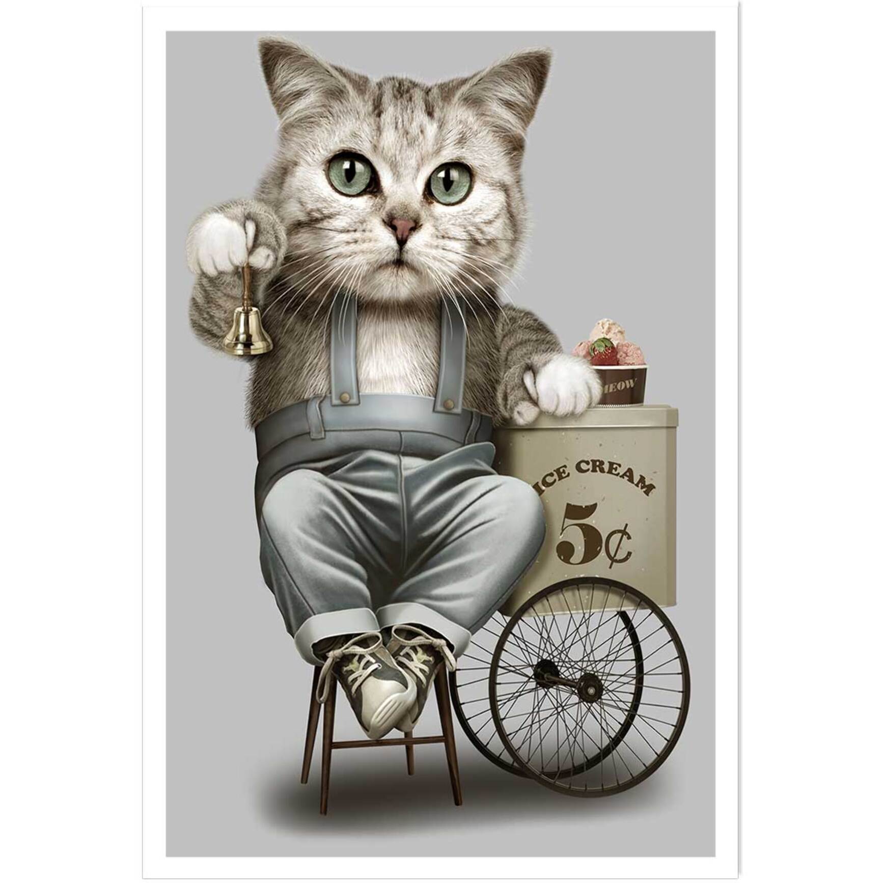 Affiche enfant vendeur de crême glacé  Affiche seule