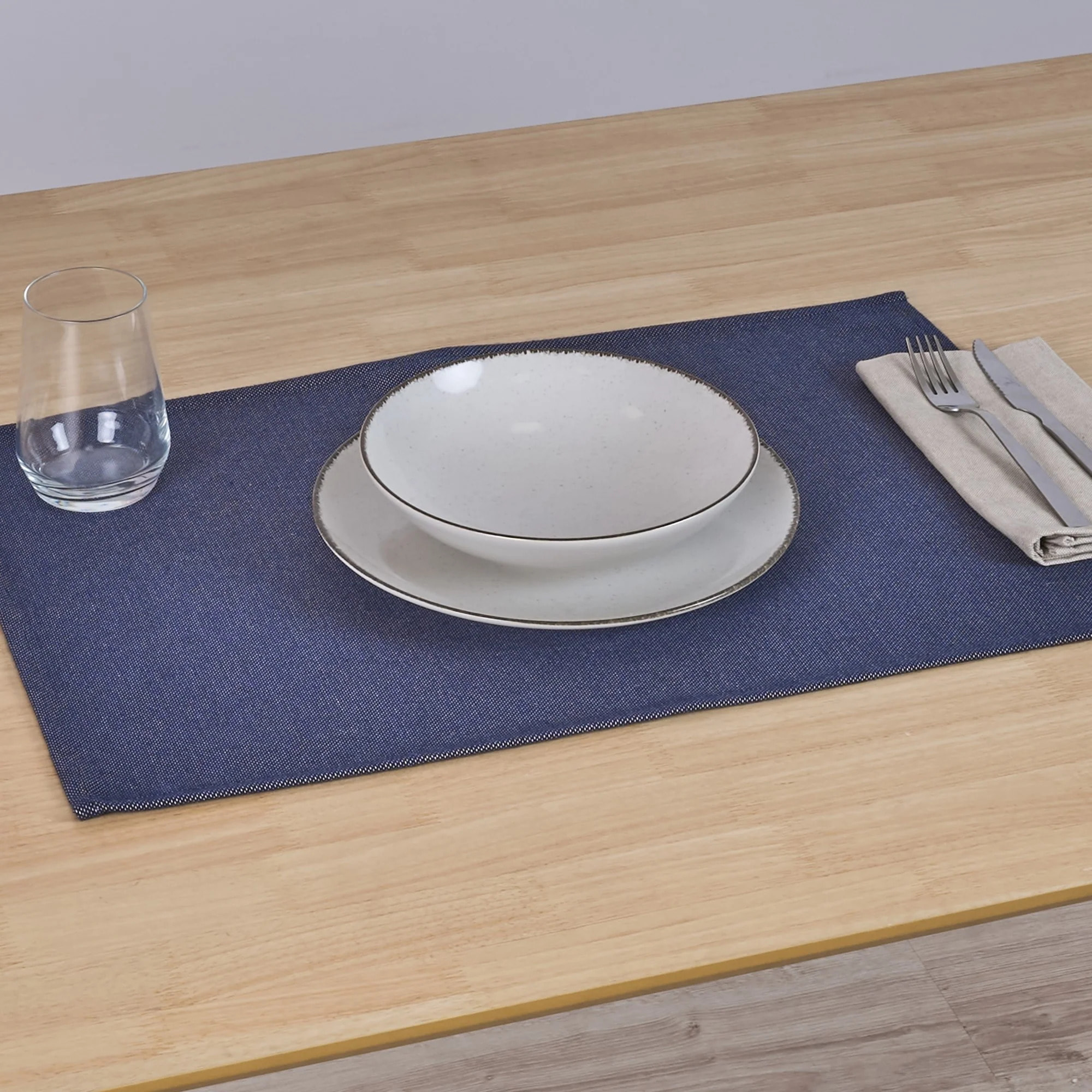 Lot de 2 sets de table jacquard MASSAIC BleuON