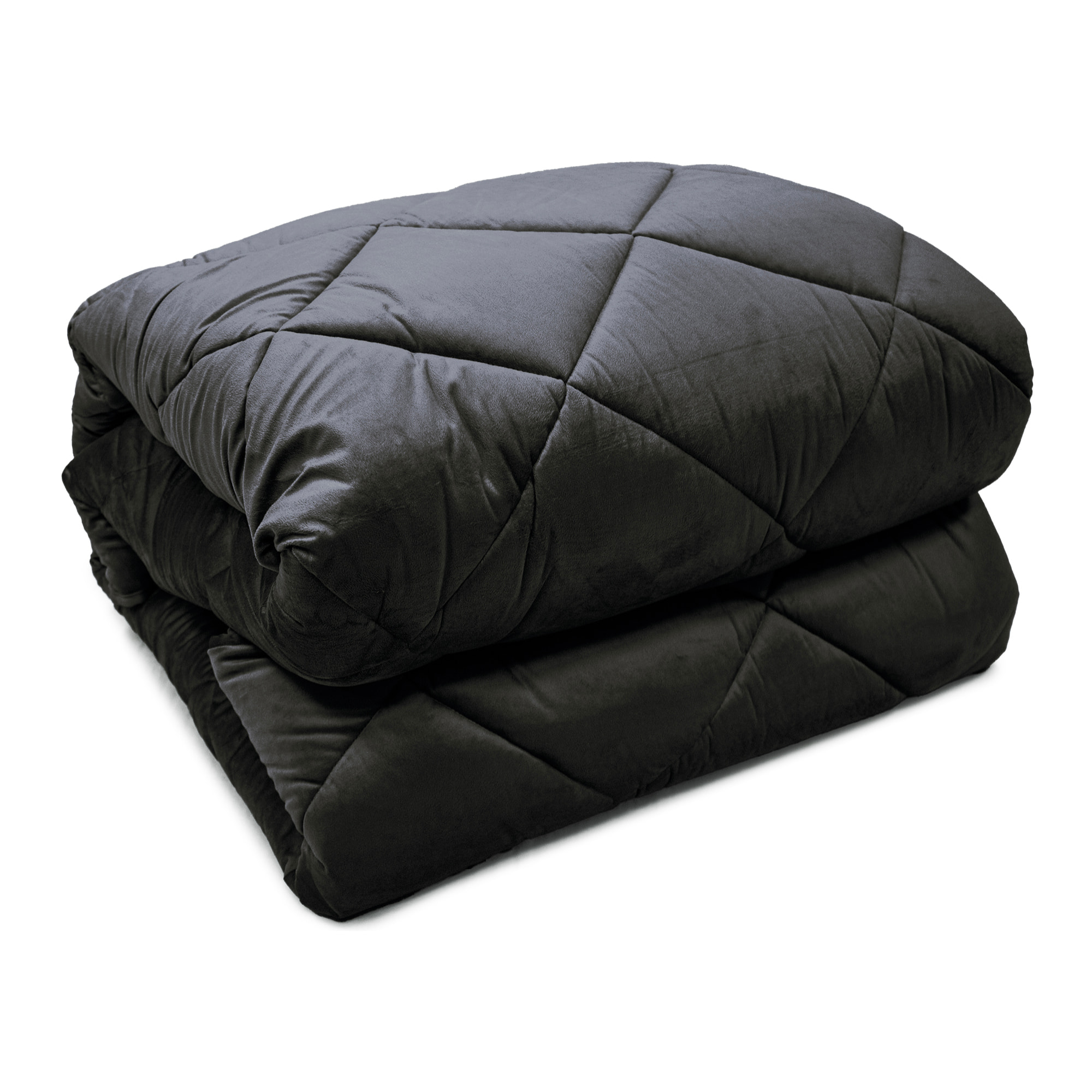 TRAPUNTA INVERNALE MATRIMONIALE IN VELLUTO NERO PRODOTTO ITALIANO