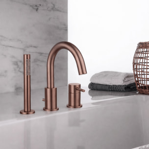 Mitigeur bain douche mécanique 3 trous + douchette 1 jet PAINI Ortence bronze cuivre