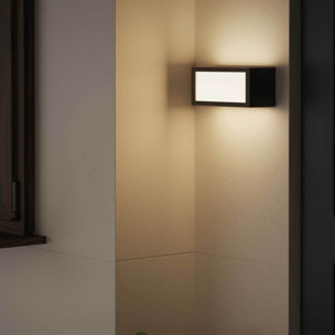 Forlight Quanta aplique exterior negro rectangular para bombilla E27