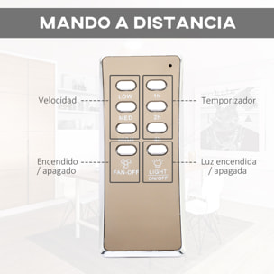 Ventilador de Techo Motor AC 48W con Luz LED Mando a Distancia 112 de Diámetro 3 Velocidades Temporizador 3 Aspas de Madera Silencioso para Dormitorio Salón Comedor 112x112x25 cm Blanco