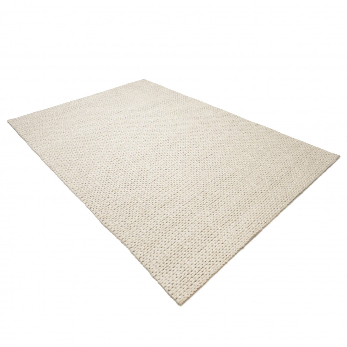 QUENTIN - Tapis rectangulaire 160x230cm en laine tissée couleur écru