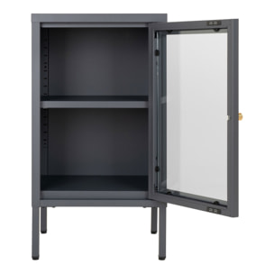 Armadietto Dalby in acciaio e vetro grigio 38x35x70 cm