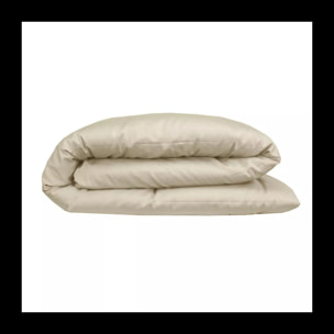Housse de couette satin de coton 115 g/m² uni brun Ava uni camel