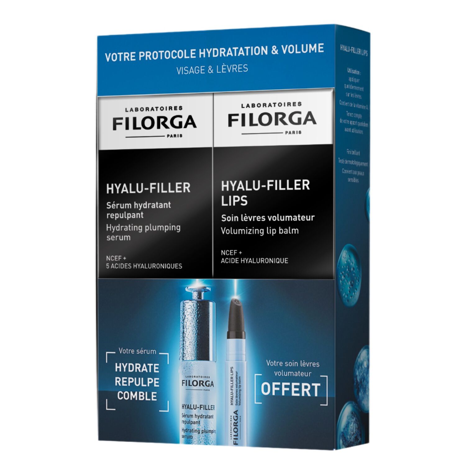 Hyalu-Filler - Coffret Hyalu-Filler Sérum Hydratant 30 ml + Hyalu-Filler Lips Soin Lèvres Volumateur 4g