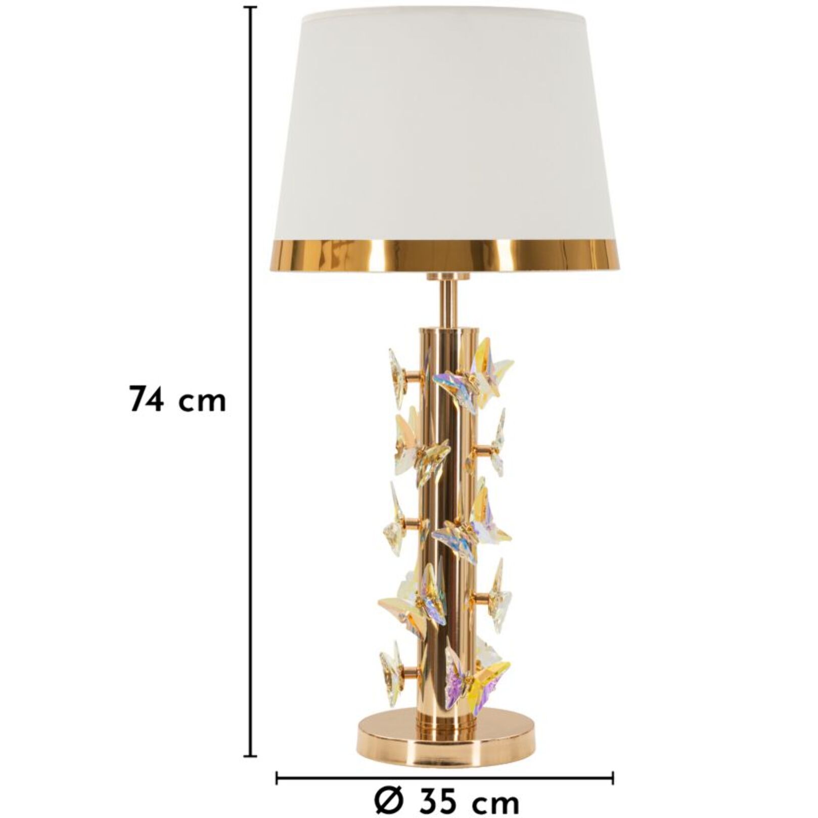 LAMPADA DA TAVOLO GOLD BUTTERFLY CM Ø 35X74
