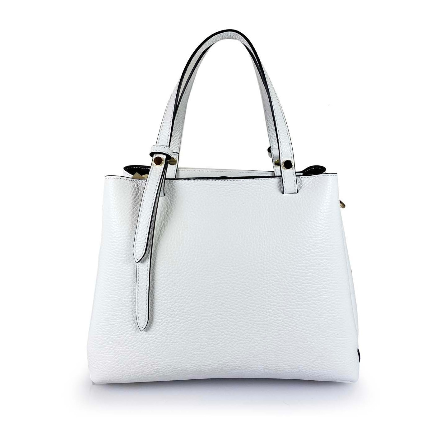 Borse Donna colore Bianco-in pelle Made in Italy 25 X 19 X 11cm