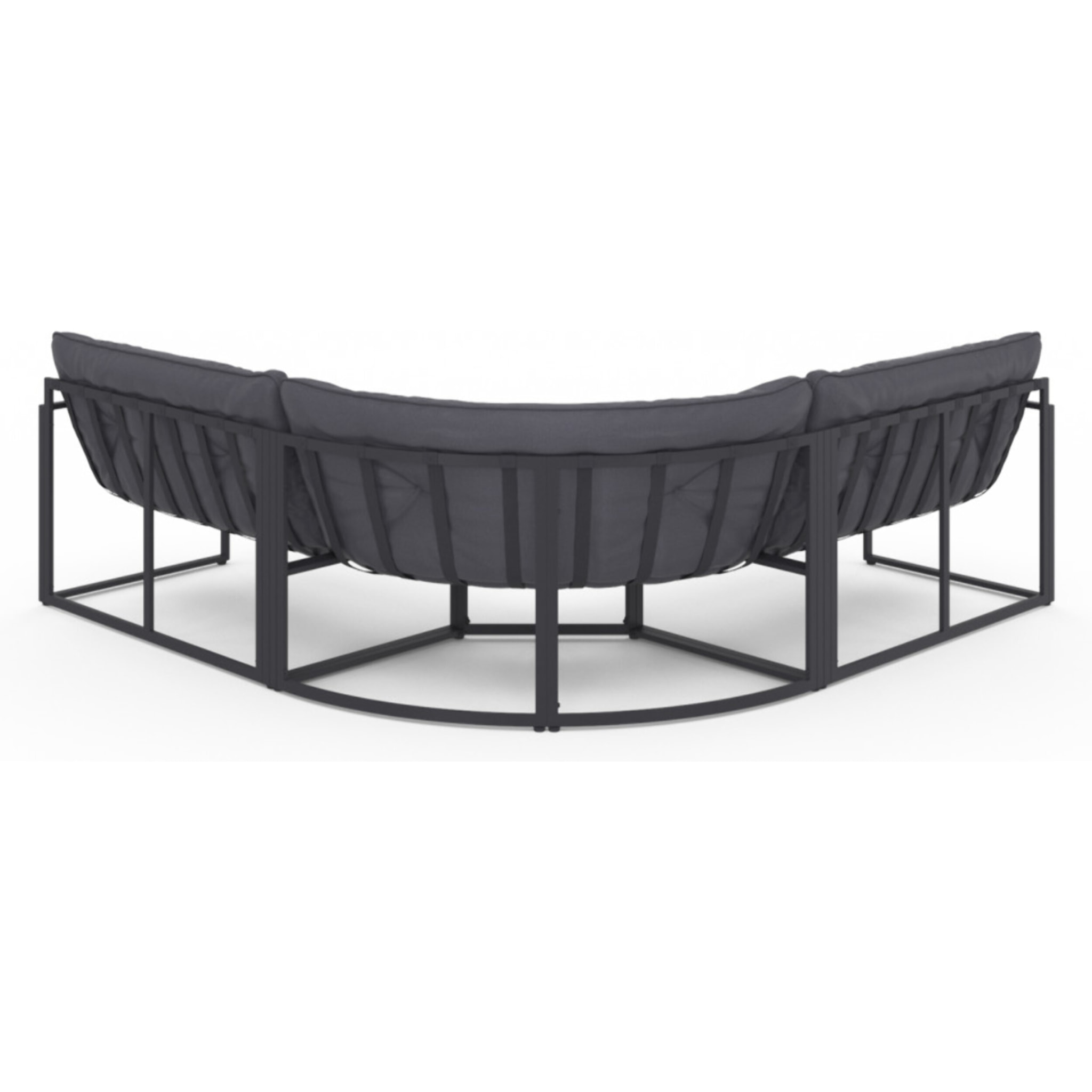 Salon de jardin d'angle Tropéa 6 places avec coussins gris