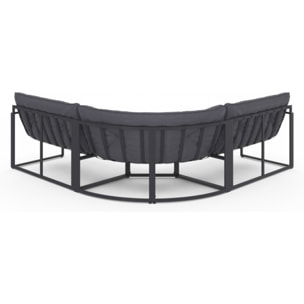 Salon de jardin d'angle Tropéa 6 places avec coussins gris