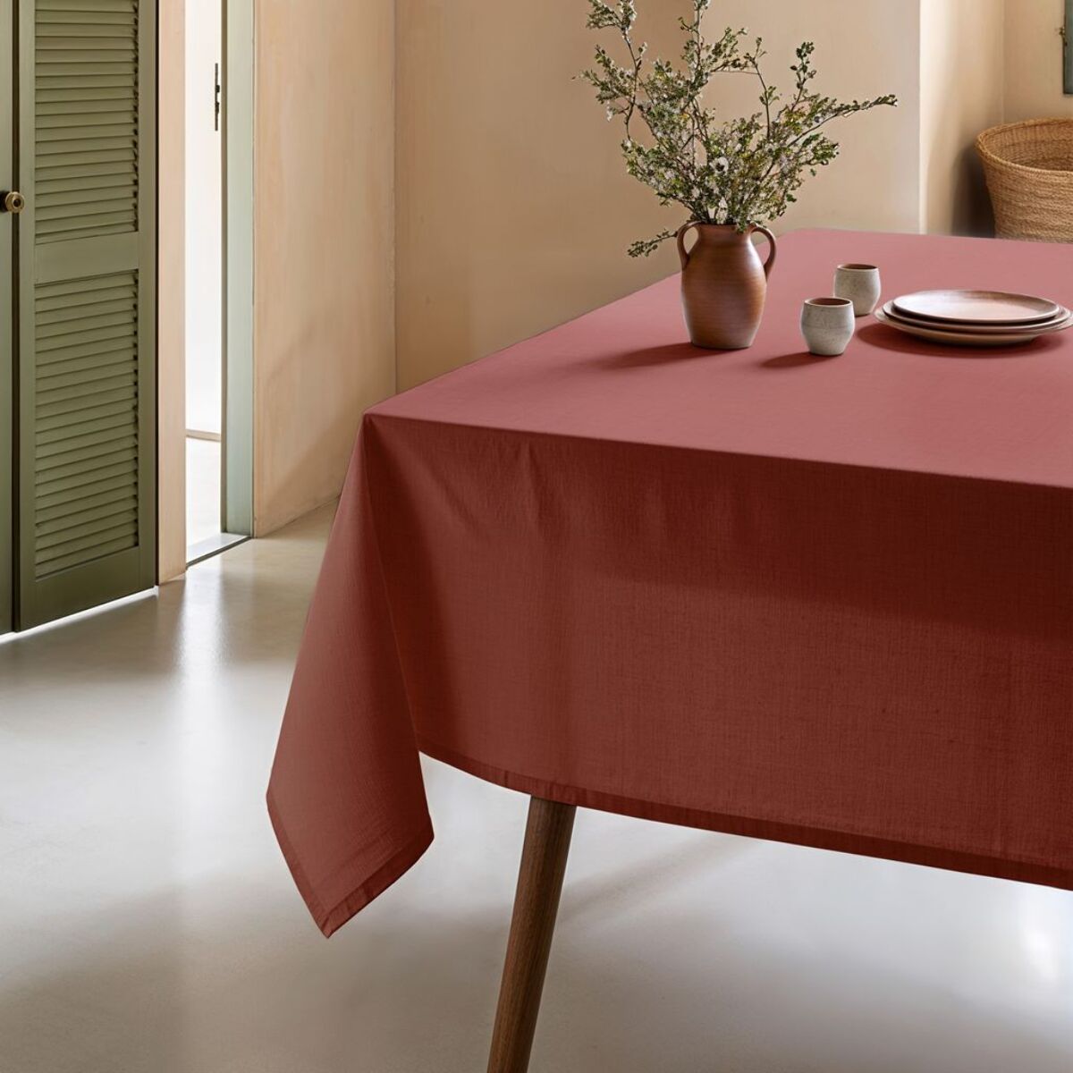 Mantel antimanchas BRIA TERRACOTA - 100% algodón