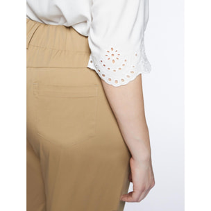 Fiorella Rubino - Pantaloni cropped gamba larga - Beige