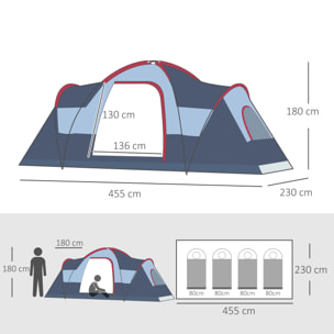 Tienda De Camping de Poliéster Oxford 455x230x180cm Gris