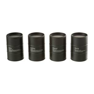 J-Line bougie parfumée Famille EN-FR - Rainbow Reef - noir - 55H - 4 pcs