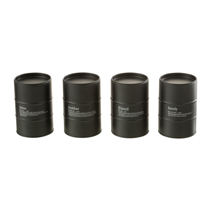 J-Line bougie parfumée Famille EN-FR - Rainbow Reef - noir - 55H - 4 pcs