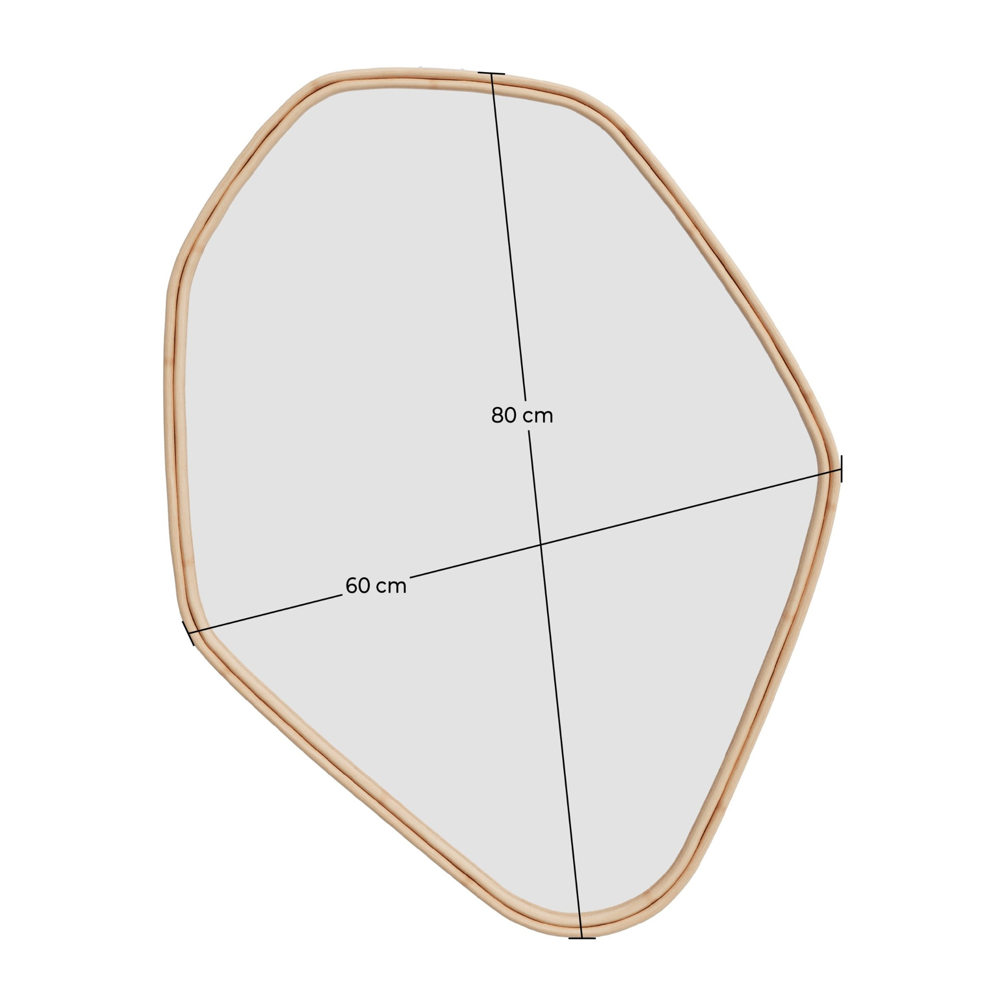 Miroir organique en rotin 80x60 cm - Tseri