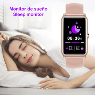 Brazalete inteligente H86B con monitor de tensión y cardiaco. Varios modos deportivos, sumergible, notificaciones de apps.