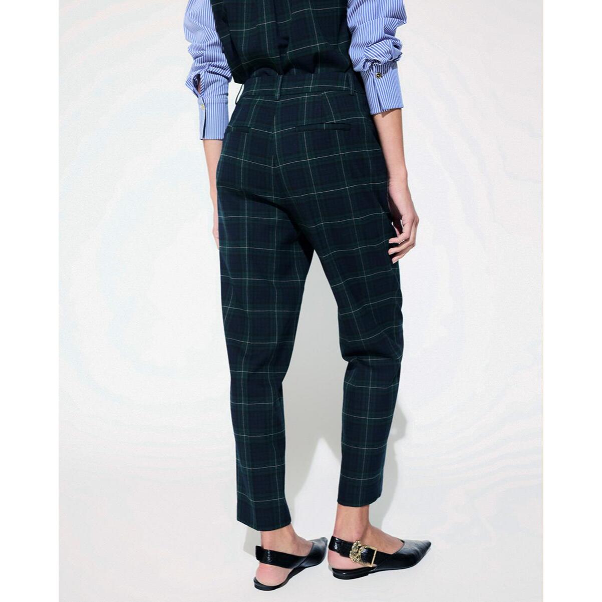Pantaloni Barcellona aderenti con motivo scozzese