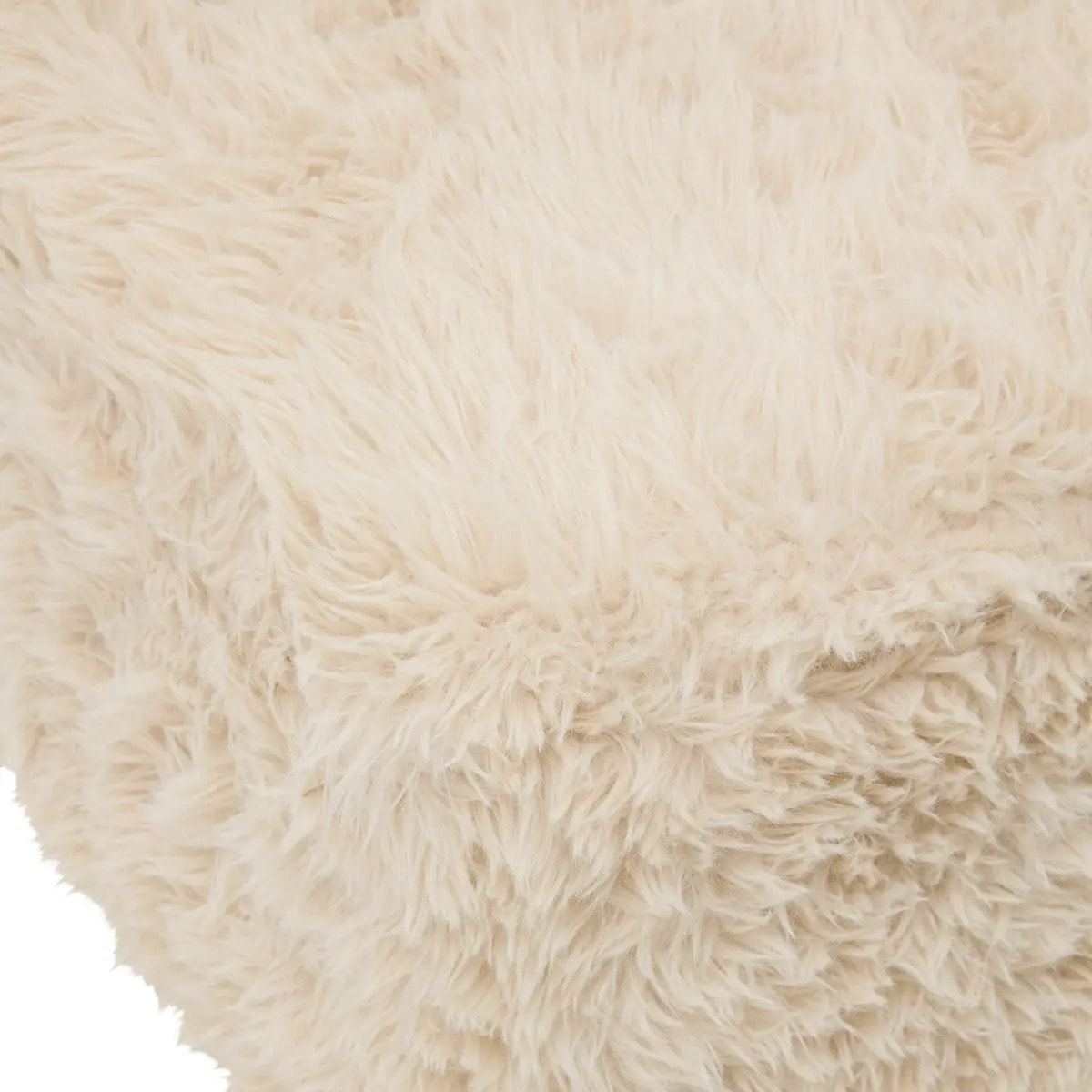 Tabouret Duvia carré H.30cm fourrure beige