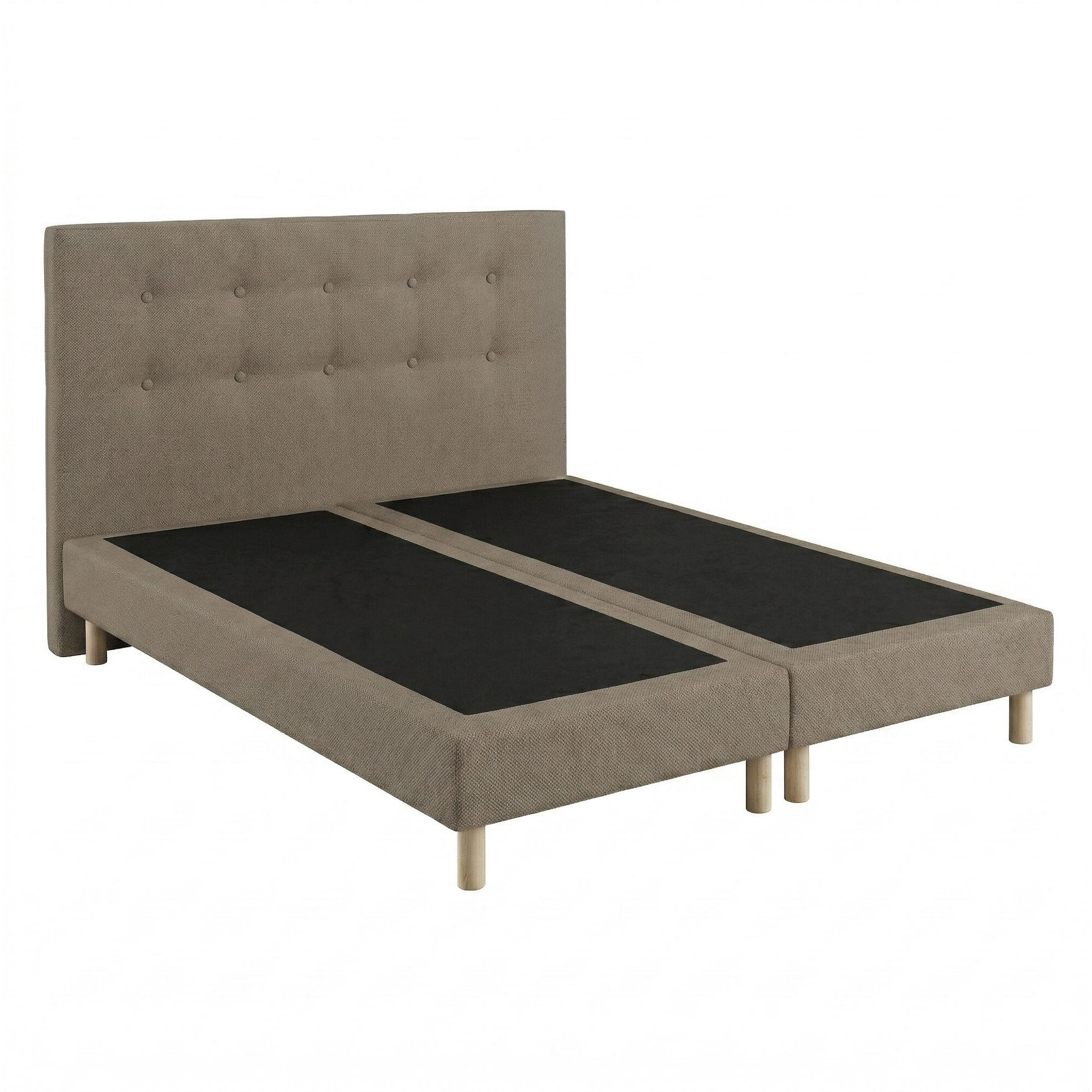 Sommier + tête de lit taupe