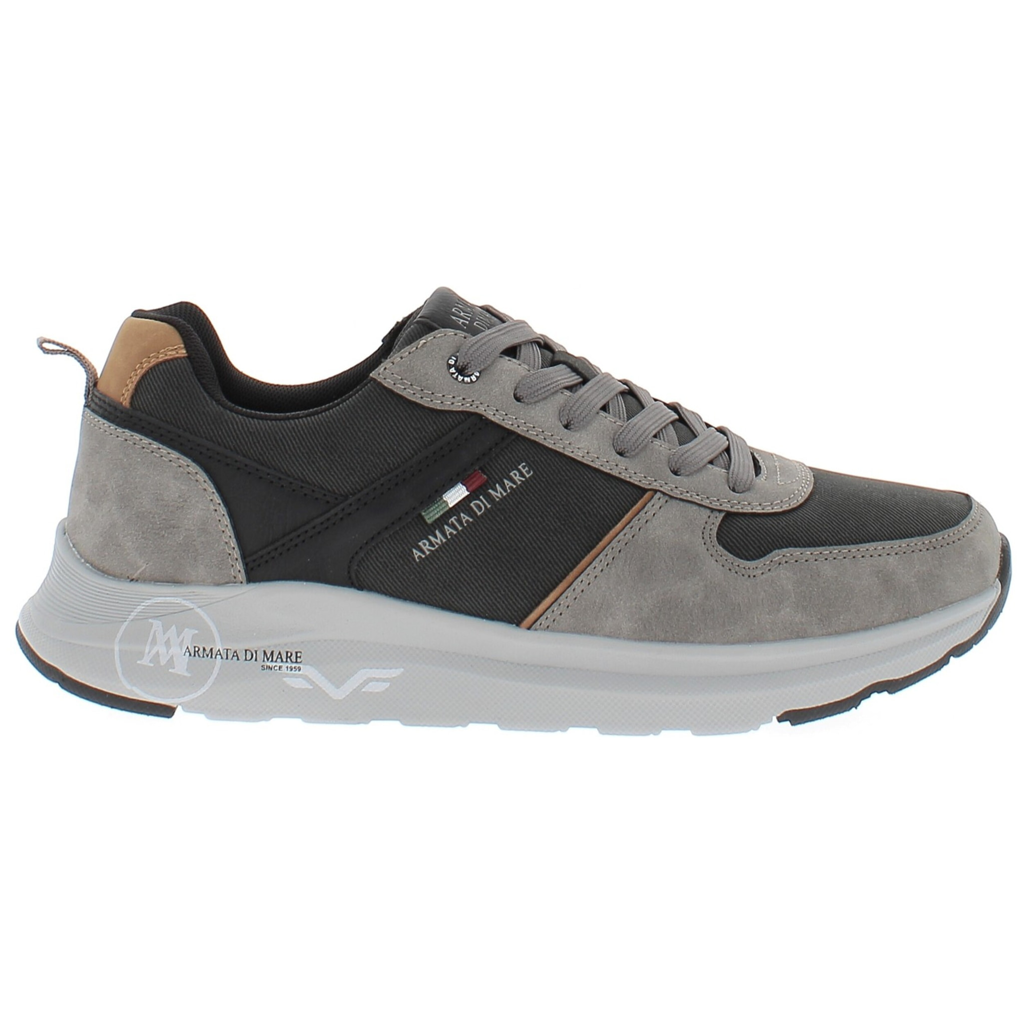 Armata di Mare Scarpe Uomo Sneakers Casual Stringate con Soletta Rimovibile in Memory Foam AMU 2N818 Grey Black