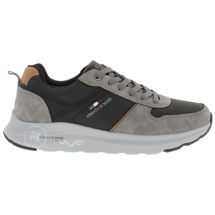 Armata di Mare Scarpe Uomo Sneakers Casual Stringate con Soletta Rimovibile in Memory Foam AMU 2N818 Grey Black