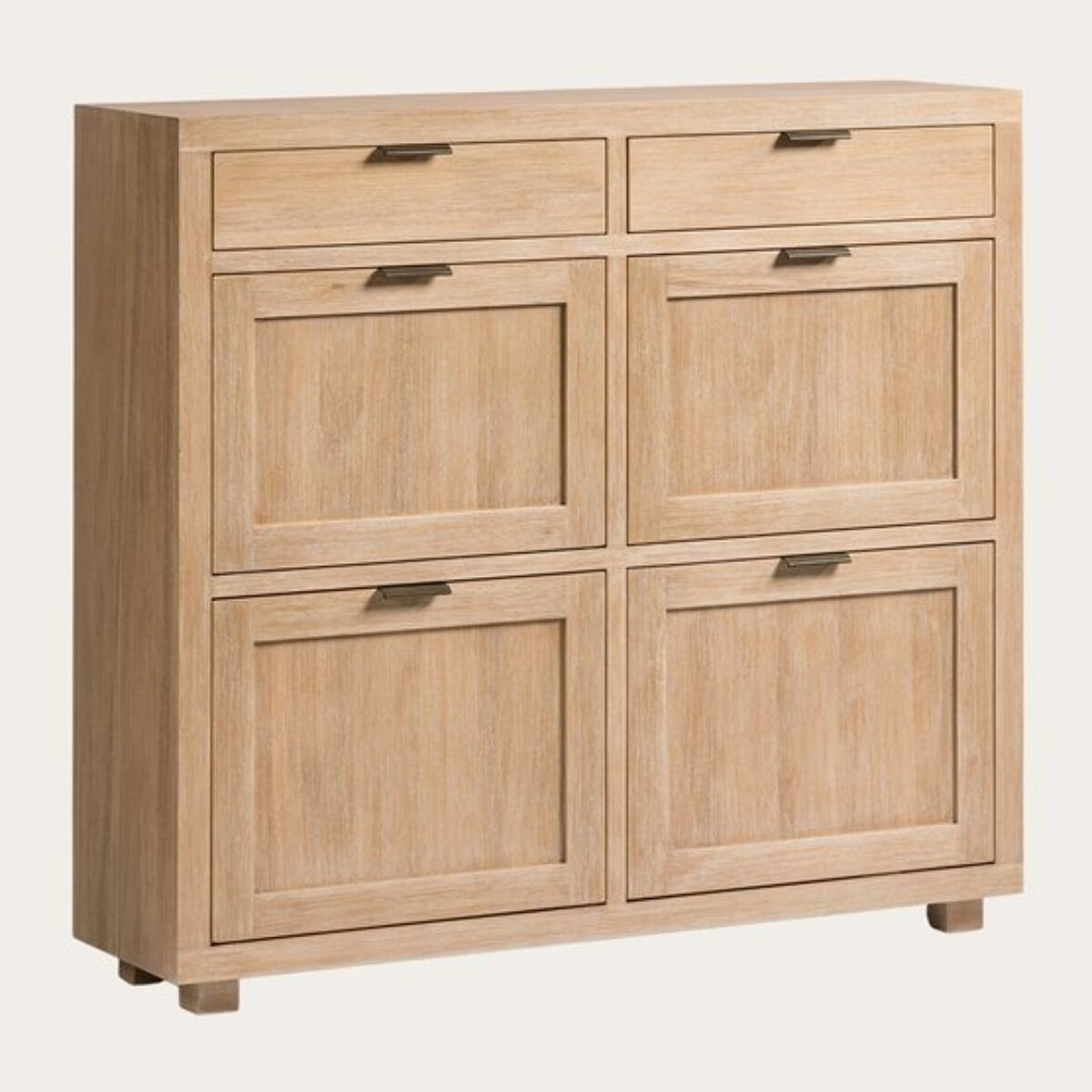 Meuble à chaussures Turin -placage en bois naturel d'acacia-couleur antique 110 x 103 x 30 cm