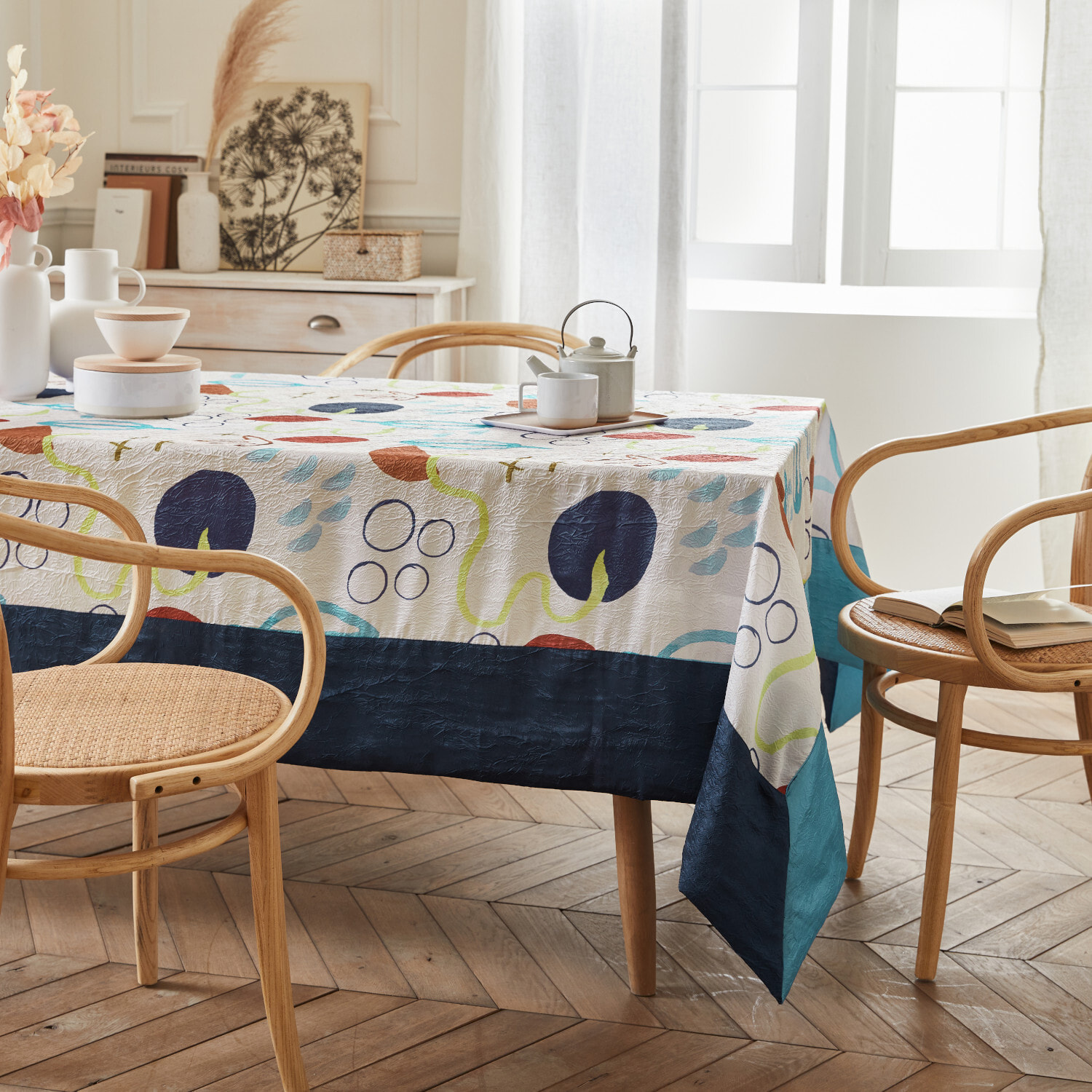 Nappe taffetas froissé ABSTRACT Multicolore
